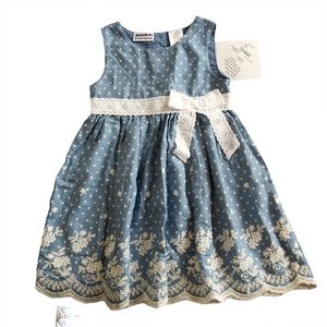 BLUEBERi baby embroydery sleeveless dress Sz 24M